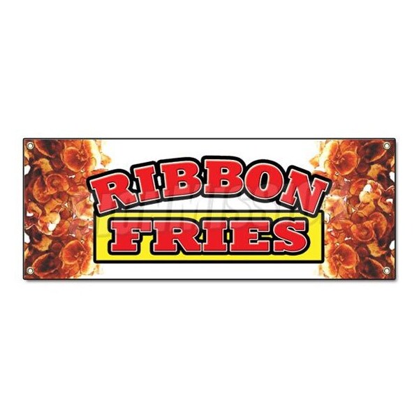 RIBBON FRIES BANNER SIGN hot chips french signs fresh frys fried